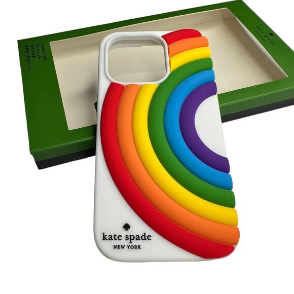 Kate Spade  All Love Rainbow iPhone 14 Pro Silicone Case - Picture 2 of 6